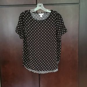 Black and white polka dot blouse by cj banks